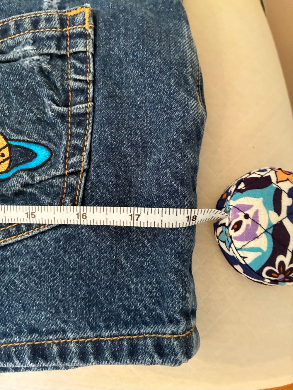 Vivienne Westwood Blue Denim Mini Skirt with Orb Embroidery - Picture 6 of 12